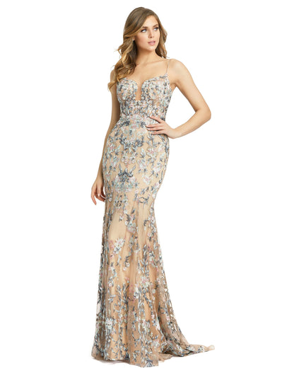 Formal Dresses Long Formal Sweep Train Gown Nude Multi