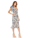 Formal Dresses Floral Formal Midi Dress Slate Grey