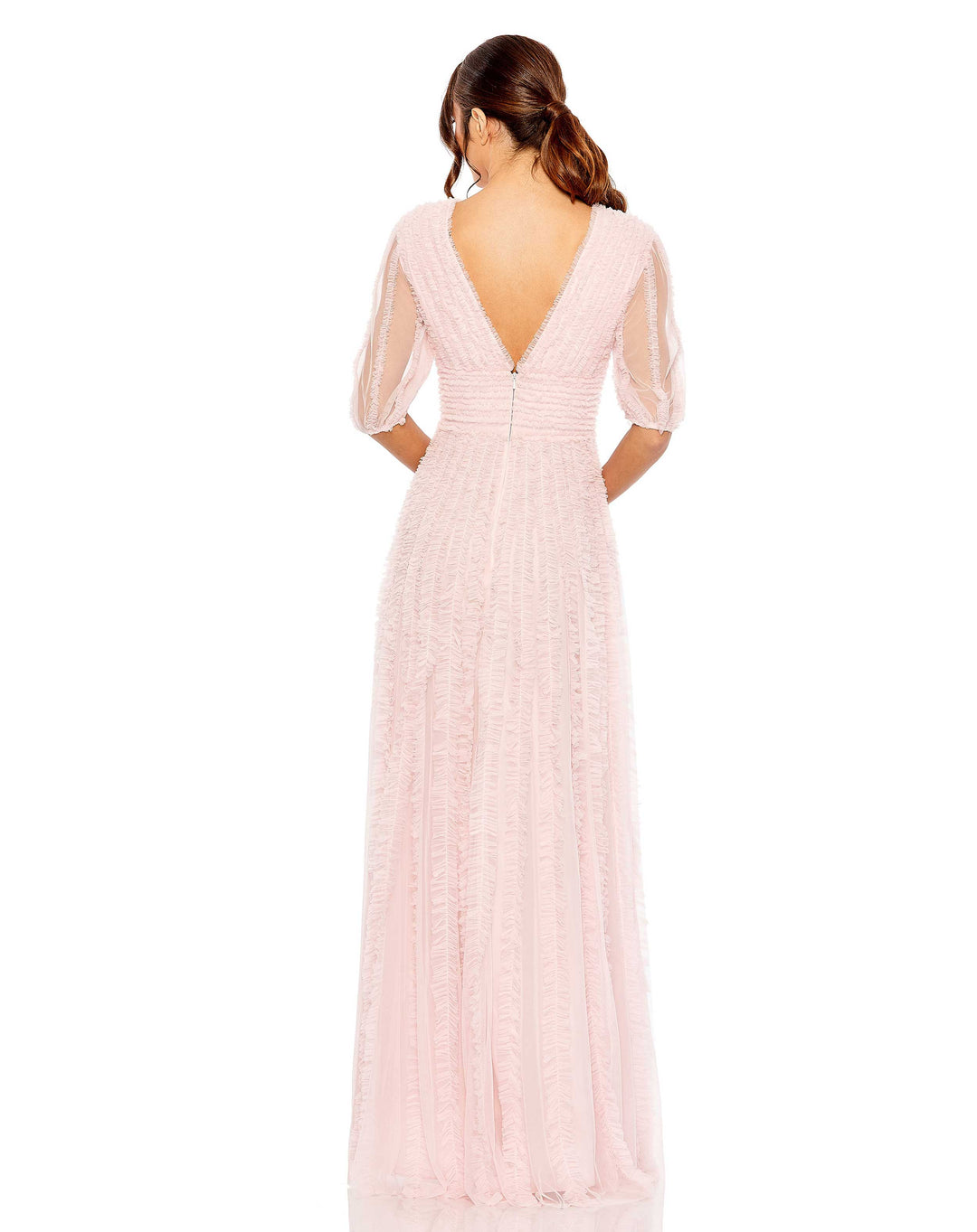 Formal Dresses Long Ruffle Tiered A Line Formal Gown Rose