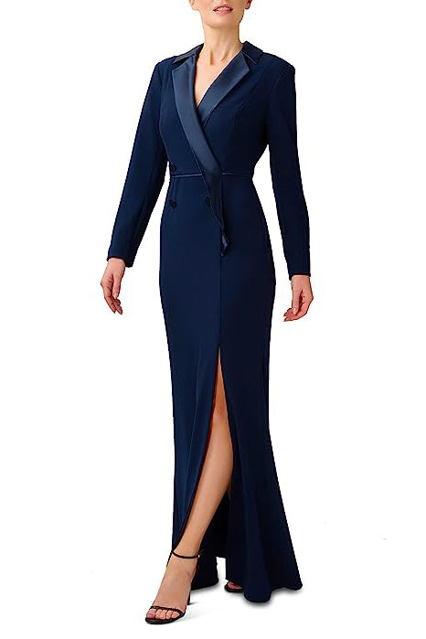 Formal Dresses Fitted Long Slit Formal Dress MIDNIGHT