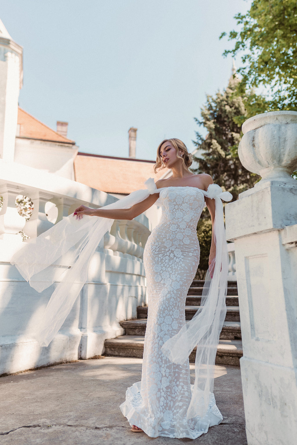 Wedding Dresses Fitted Long Sequin Wedding Dress White/Ivory