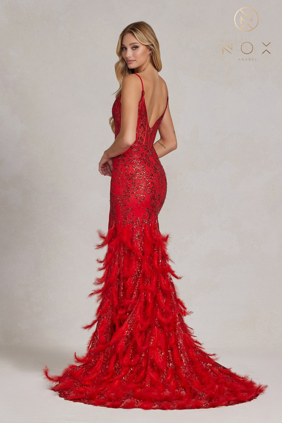 Nox Anabel C1119 Long Spaghetti Strap Sexy Prom Gown