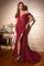 Cinderella Divine CC2164 Mermaid Fitted Long Prom Dress Burgundy