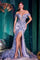 Cinderella Divine CC2164 Mermaid Fitted Long Prom Dress Paris Blue