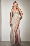 Prom Dresses Long Formal Spaghetti Strap Prom Dress Champagne Gold