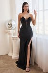 Prom Dresses Strapless Fitted Long Evening Gown Black