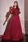 Formal Dresses Long A Line Formal Removable Cape Dress Burgundy