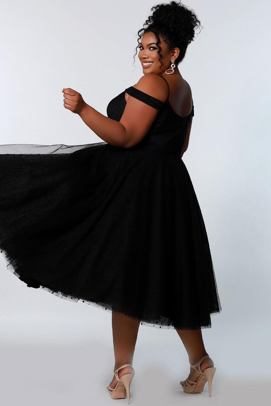 Plus Size Dresses Short Off Shoulder Plus Size Dress Black