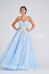 Prom Dresses Beaded Long Prom Halter Formal Dress Ice Blue