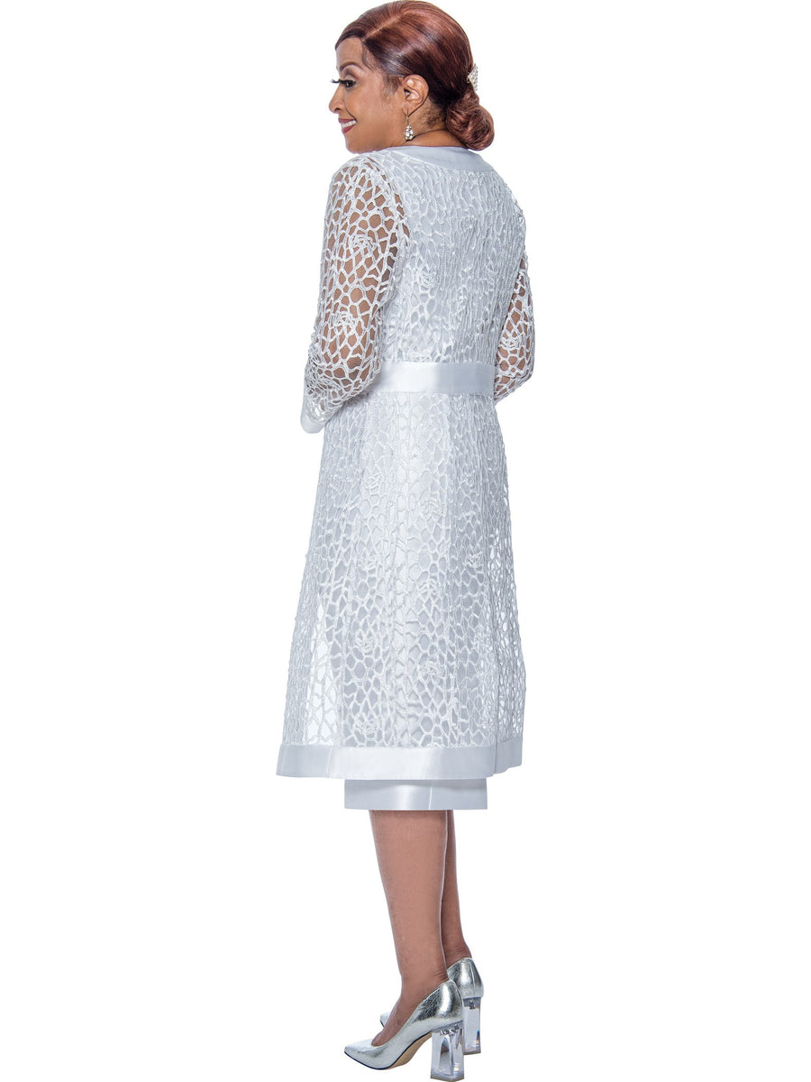 Mother of the Bride Dresses Mother of the Bride Long Sleeve Jacket Midi Dress White