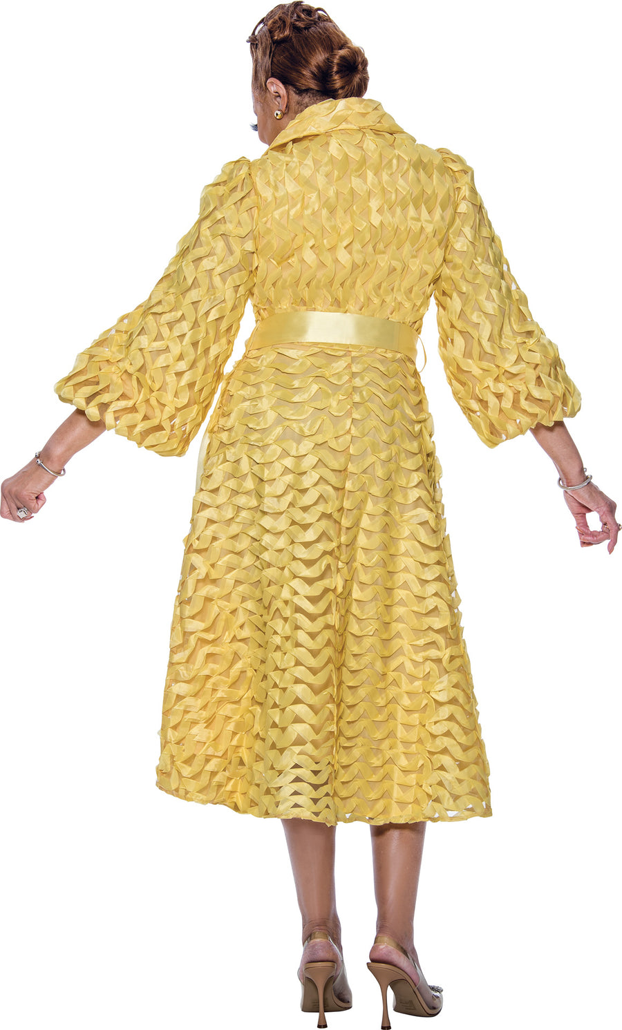 Mother of the Bride Dresses Mother of the Bride Ribbon Midi Dress Yellow