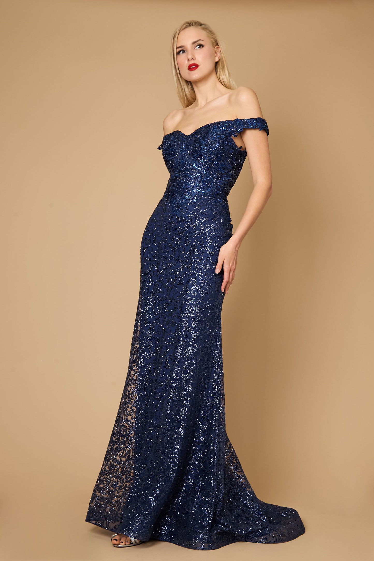 Formal Dress Formal Mermaid Fitted Evening Dress Navy