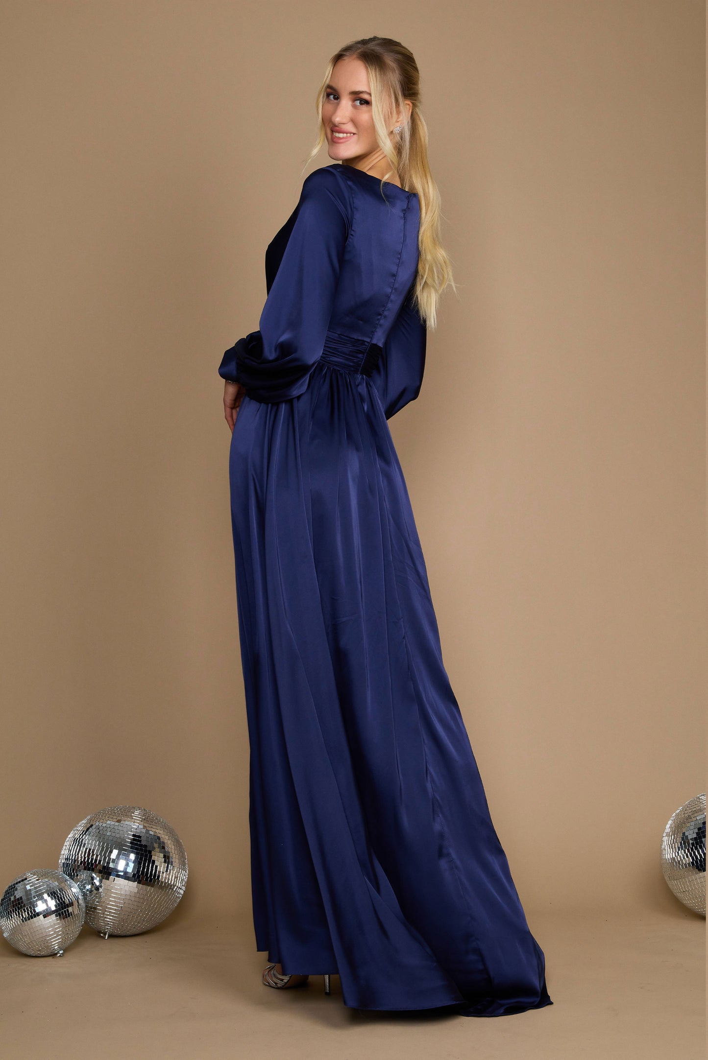 Formal Dresses Long Sleeve Formal Evening Party Dress Navy