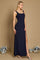 Formal Dresses Long Formal Square Neckline Evening Dress Navy