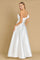 A stunning off-white one shoulder long formal ball gown, elegantly draping to the floor, perfect for evening events.