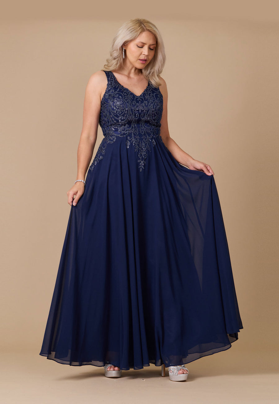 Formal Dresses Long Formal Party Dress Plus Size Black Tie Navy/Navy