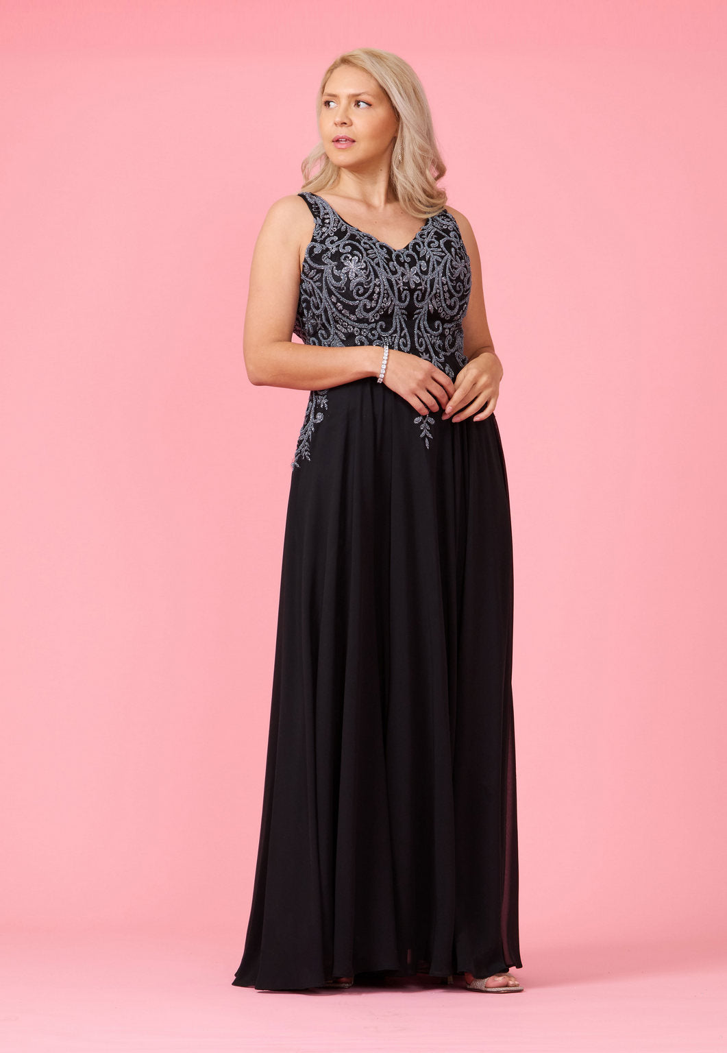 Formal Dresses Long Formal Party Dress Plus Size Black Tie Black/Charcoal