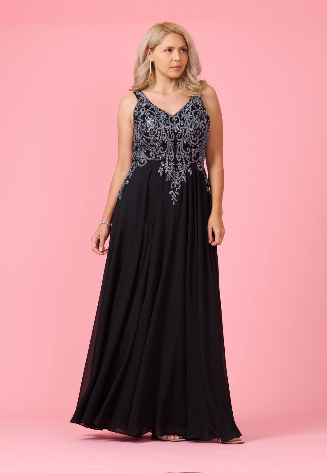 Formal Dresses Long Formal Party Dress Plus Size Black Tie Black/Charcoal