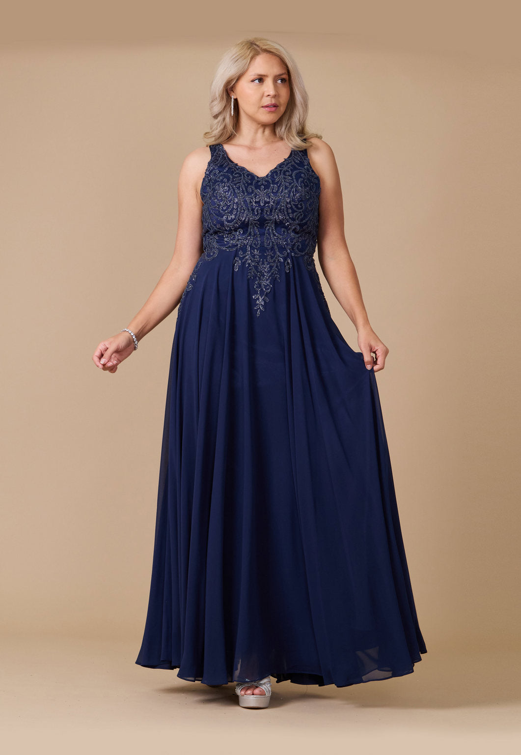 Formal Dresses Long Formal Party Dress Plus Size Black Tie Navy/Navy