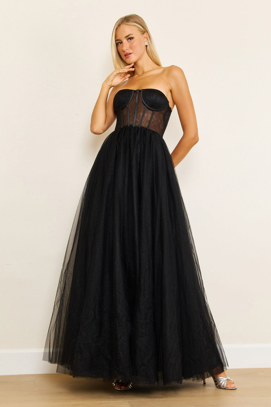 Dylan & Davids Corset Prom Party Dress Formal Ball Gown Black