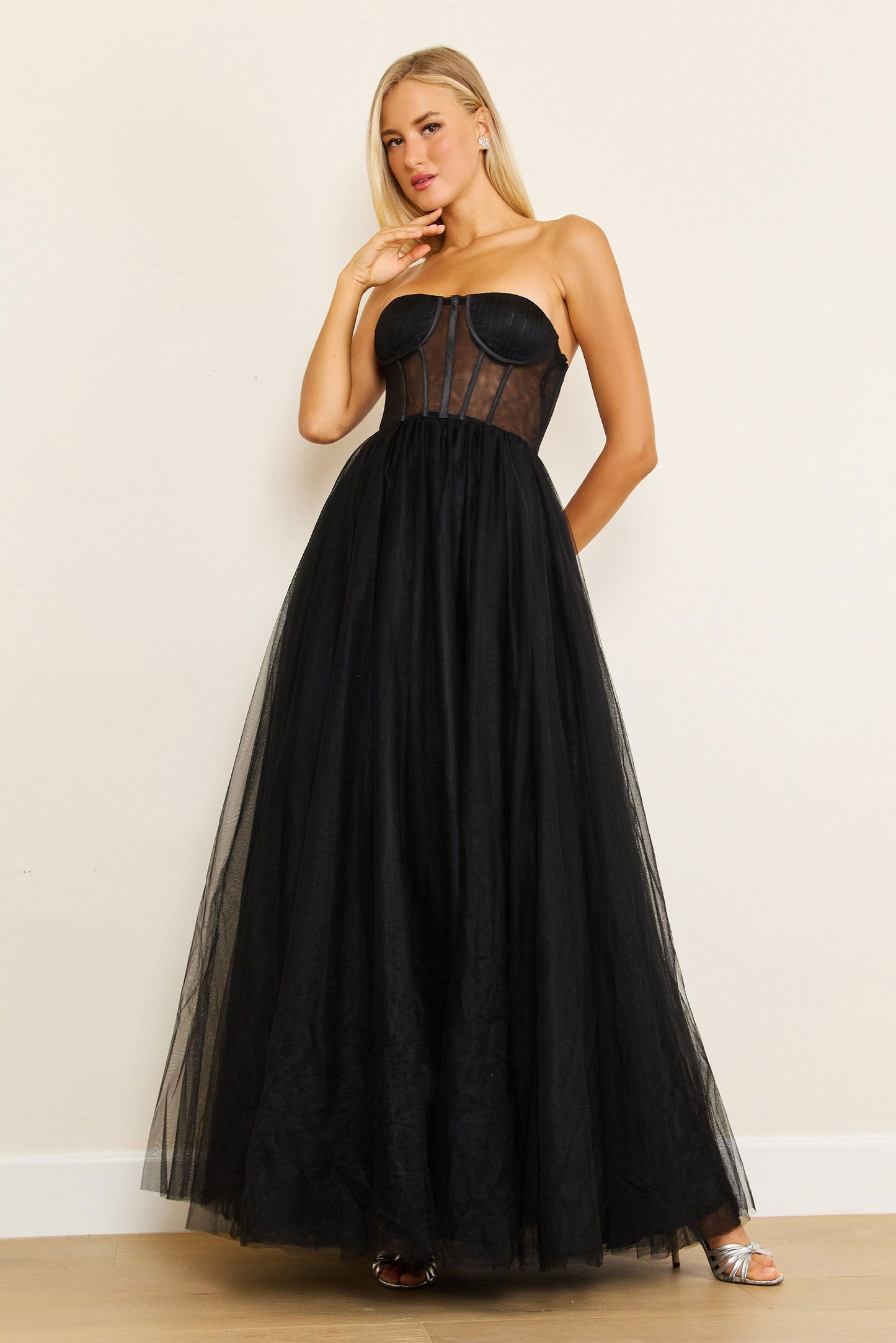 Dylan & Davids Corset Prom Party Dress Formal Ball Gown Black