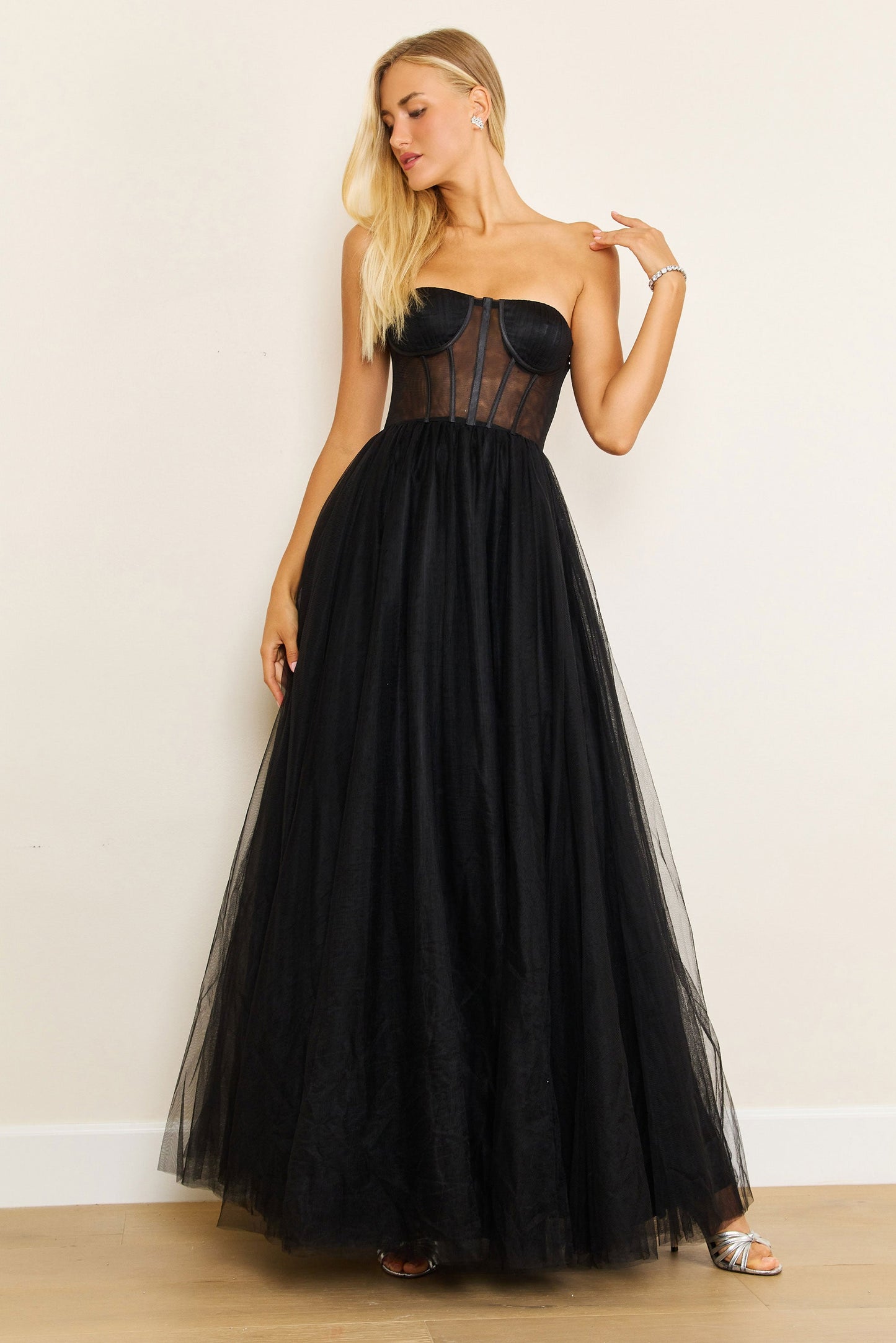 Dylan & Davids Corset Prom Party Dress Formal Ball Gown Black