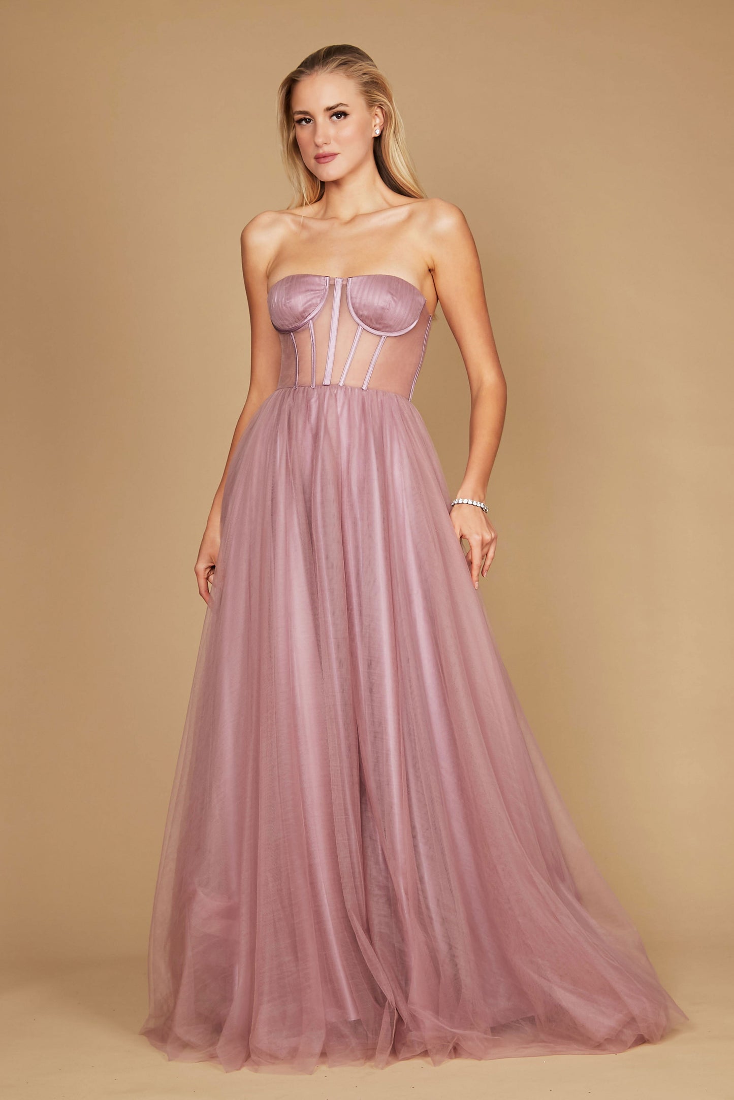 Dylan & Davids Corset Prom Party Dress Formal Ball Gown Mauve