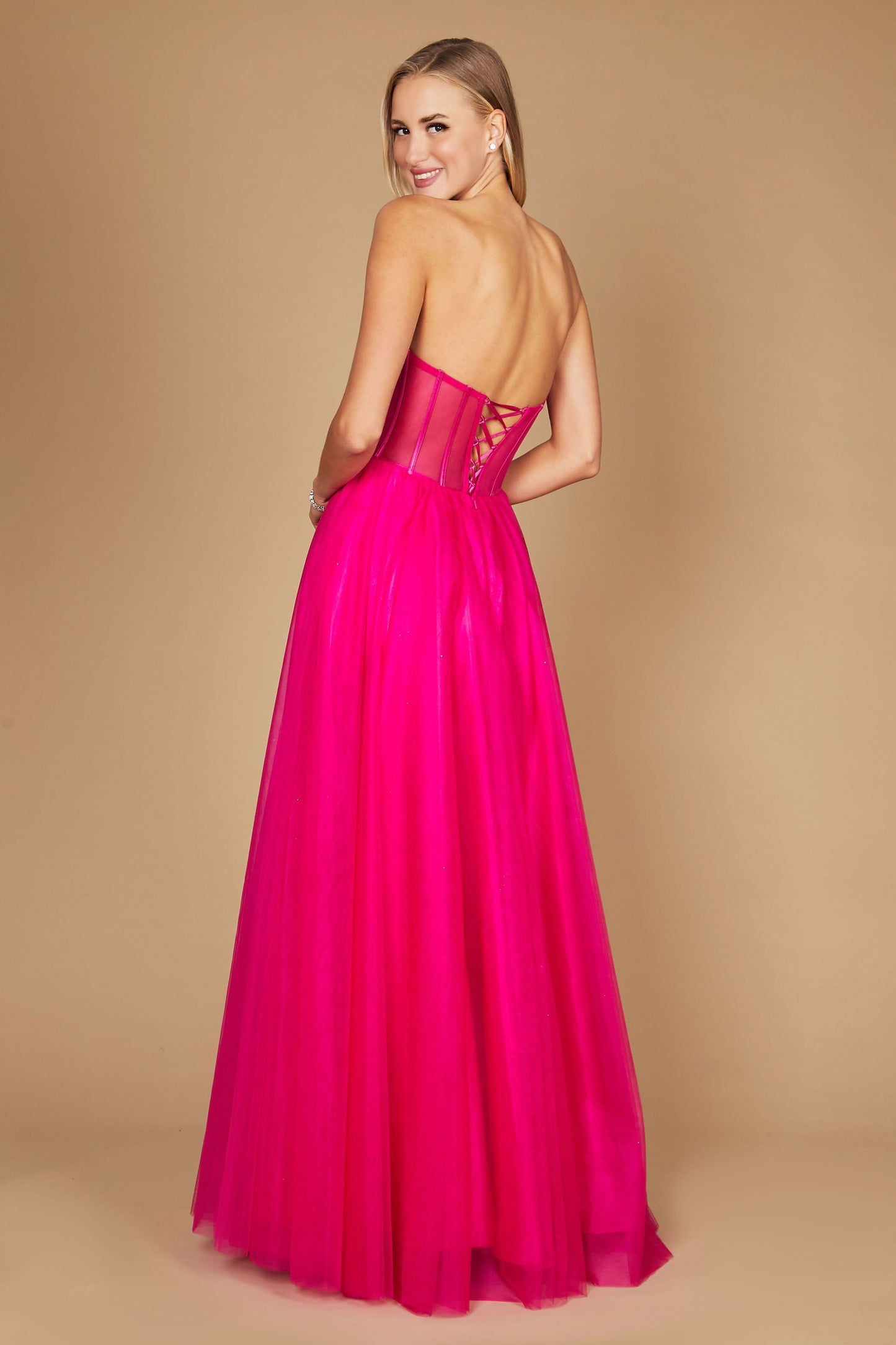 Dylan & Davids Corset Prom Party Dress Formal Ball Gown Fuchsia