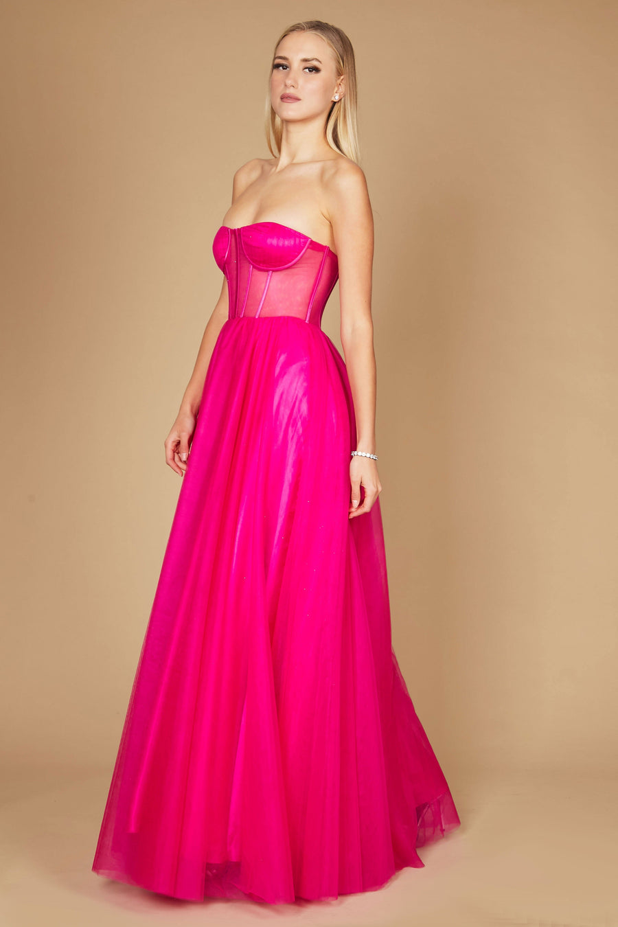 Dylan & Davids Corset Prom Party Dress Formal Ball Gown Fuchsia