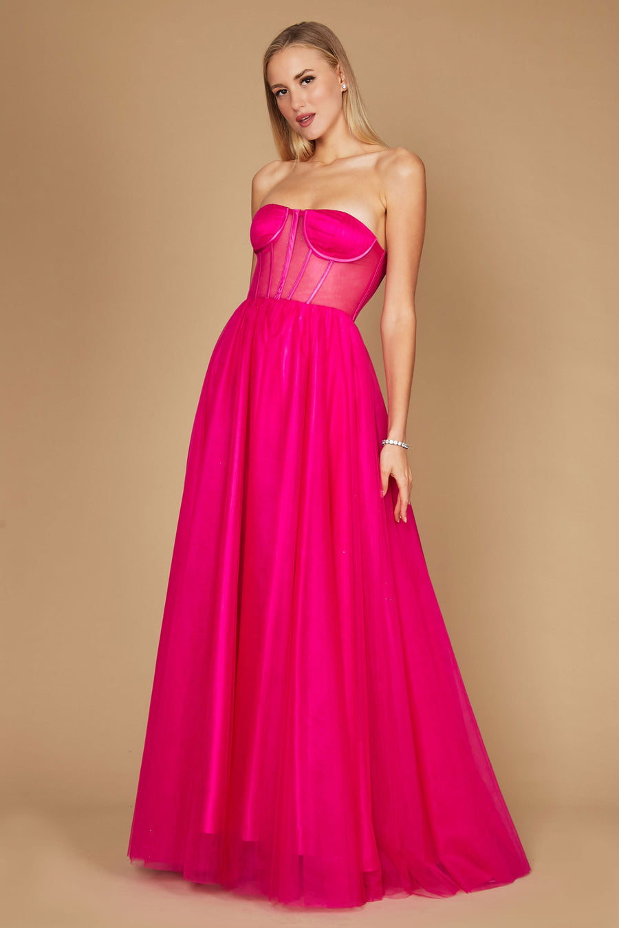 Dylan & Davids Corset Prom Party Dress Formal Ball Gown Fuchsia