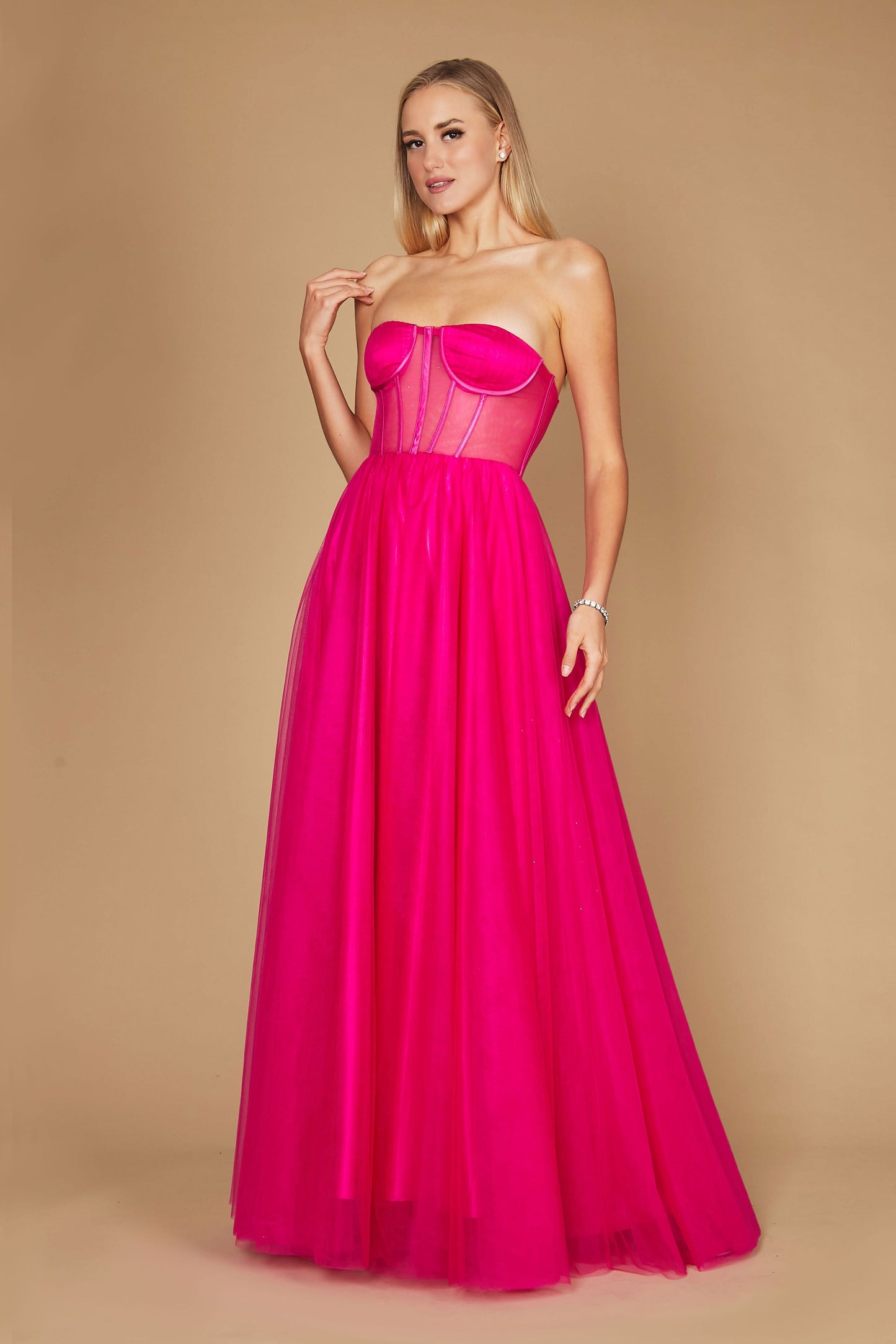 Dylan & Davids Corset Prom Party Dress Formal Ball Gown Fuchsia