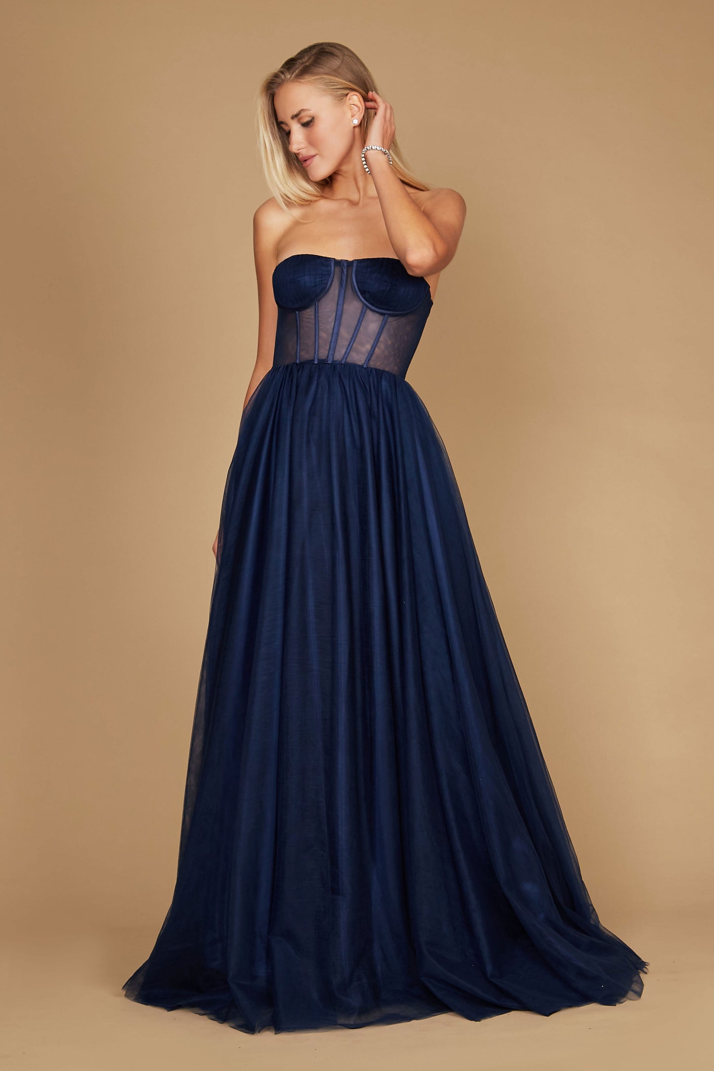 Dylan & Davids Corset Prom Party Dress Formal Ball Gown Navy