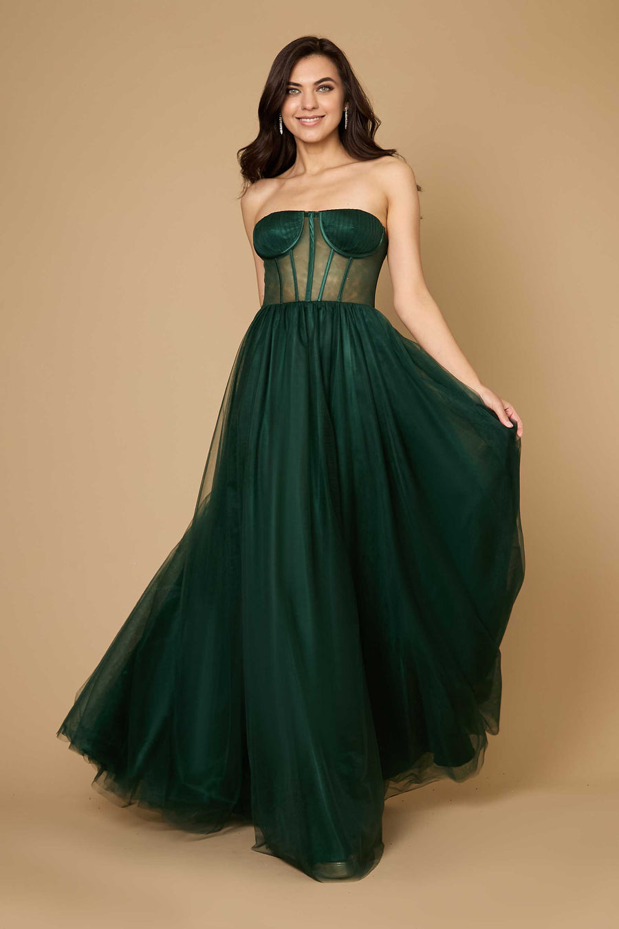 Prom Dresses Corset Prom Party Dress Formal Ball Gown Hunter Green