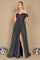 Prom Dresses Long Off Shoulder Glitter Prom Dress Dark Metallic