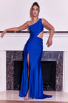 Prom Dresses Side Cut Out Sexy Prom Formal Dress Royal Blue