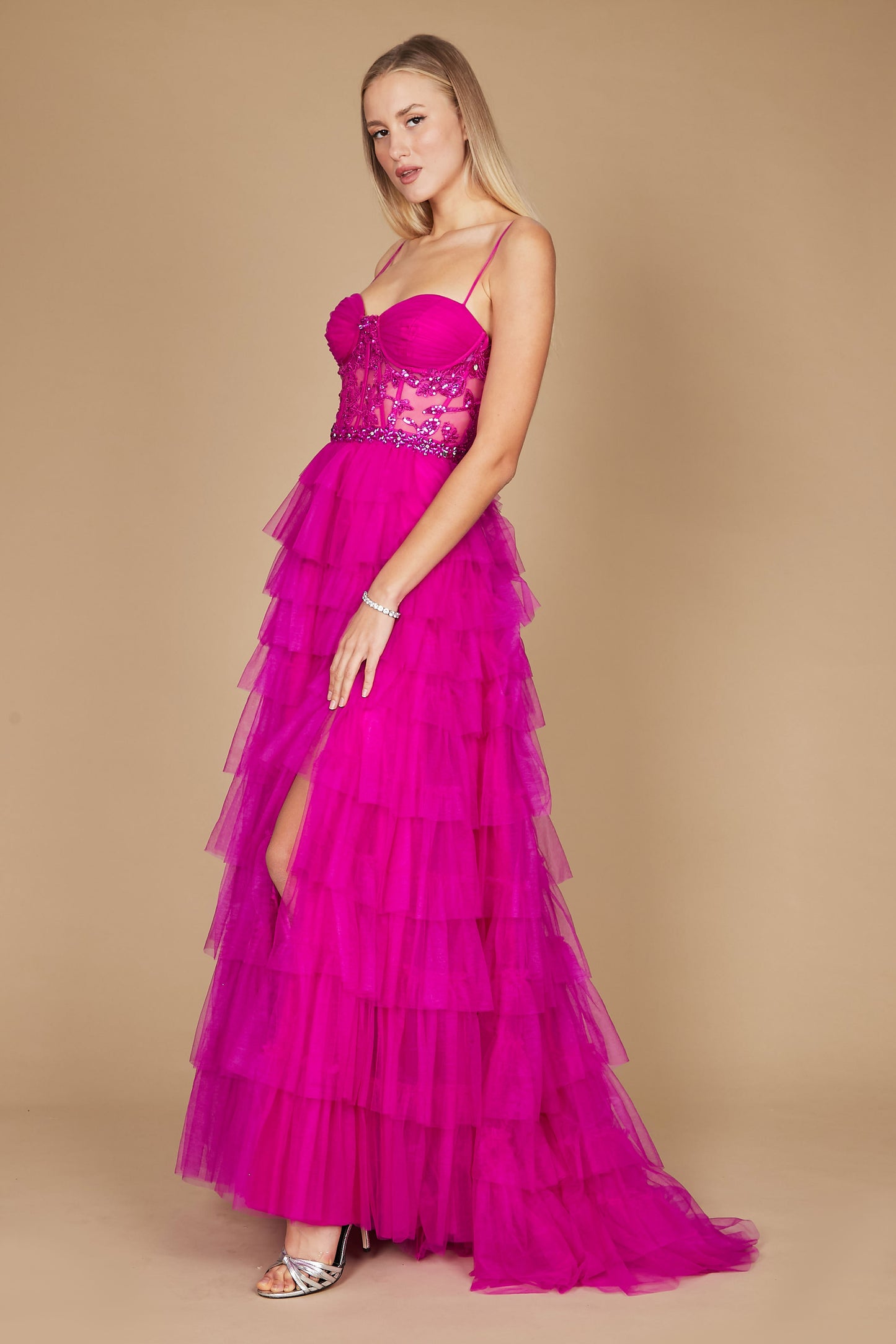 Prom Dresses Long Formal Corset Prom Ball Gown Fuchsia