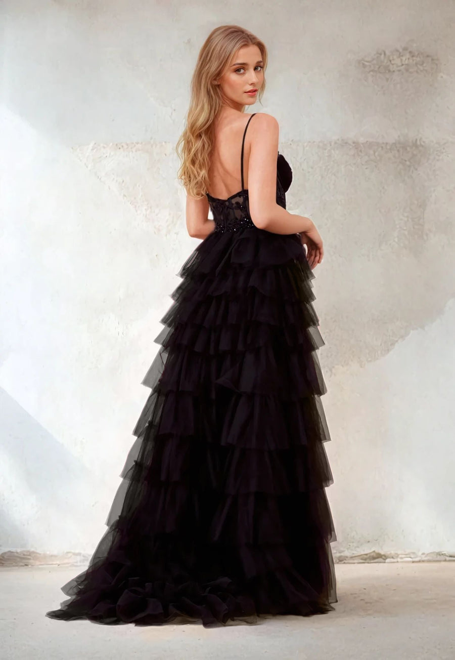 Prom Dresses Long Formal Corset Prom Ball Gown Black