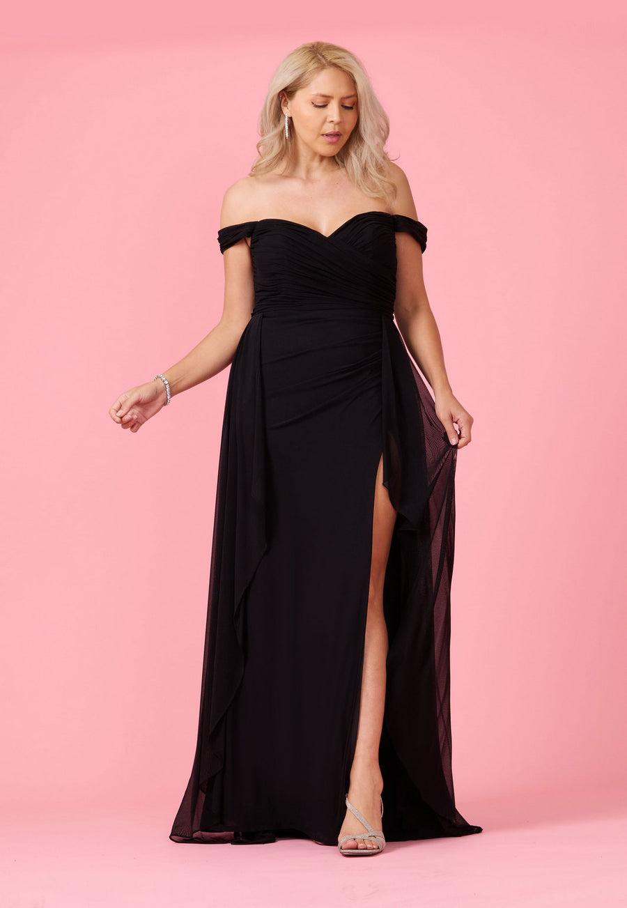 Formal Dresses Off Shoulder Long Formal Evening Dress Black