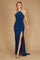 Prom Dresses Long Fitted Open Back Jersey Prom Dress Navy