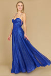 Prom Dresses Long Sparkling Cowl Corset Prom Dress  Royal Blue 