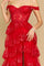 Formal Dresses Long Sequin Sheer Corset Prom Dress Red