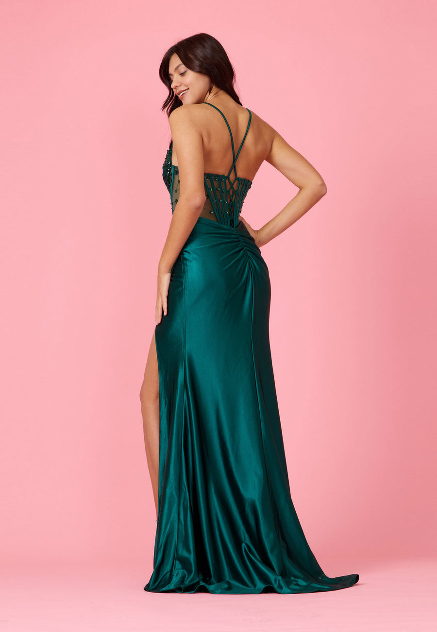 Prom Dresses  Long Beaded Formal Corset Prom Dress Emerlad Green 