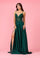 Prom Dresses Long Chiffon Lace Illusion Formal Prom Dress Emerlad Green