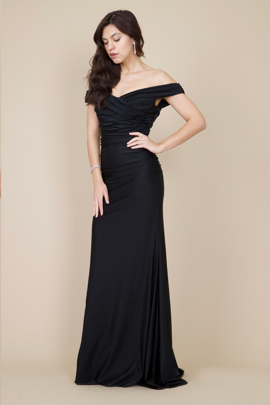 Long Stretch Formal Off Shoulder Dress