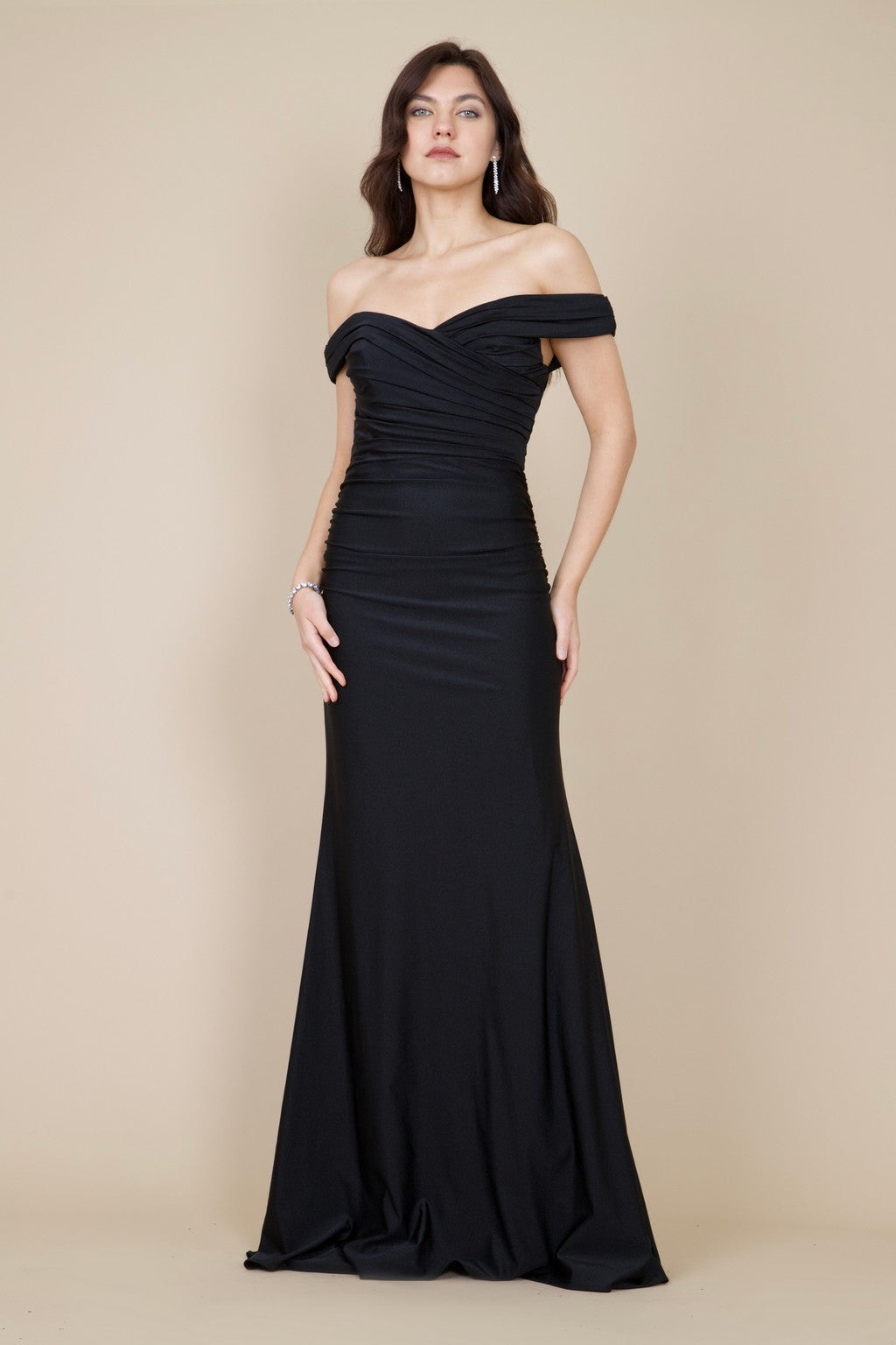 Long Stretch Formal Off Shoulder Dress