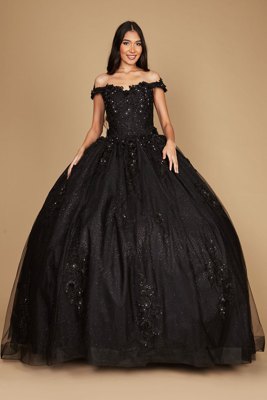 Black Wedding Dresses Glitter Off Shoulder Long Black Wedding Dress Black