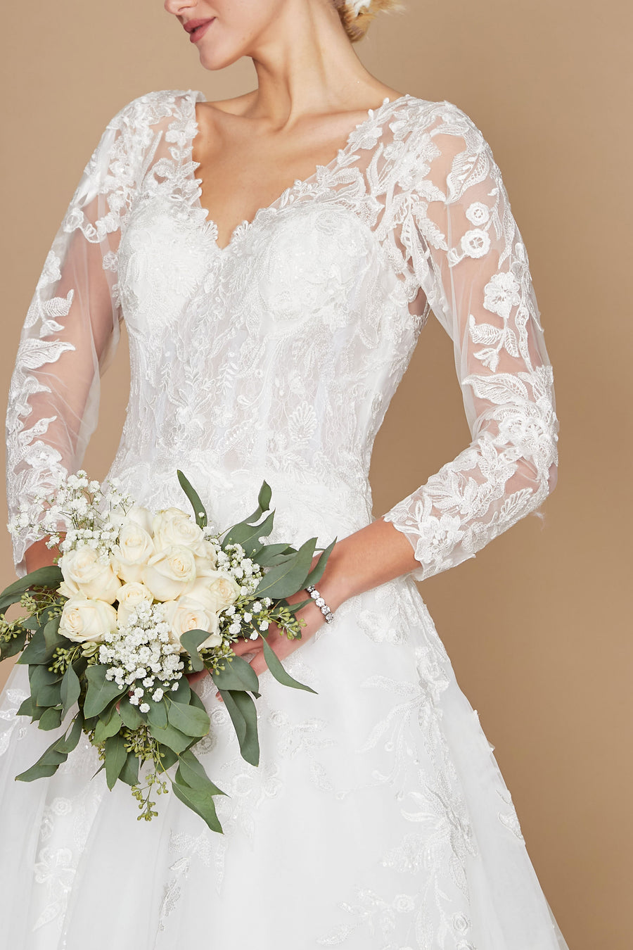 Wedding Dresses Long Sleeve Wedding Dress Off White