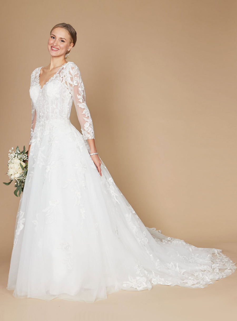 Wedding Dresses Long Sleeve Wedding Dress Off White