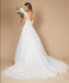 Wedding Dresses Long Cap Sleeve Lace Wedding Dress Off White