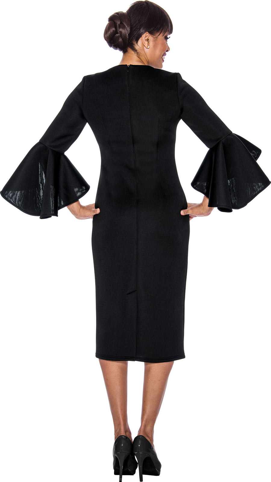 Plus Size Dresses Mother of the Bride Cocktail Midi Dress Black